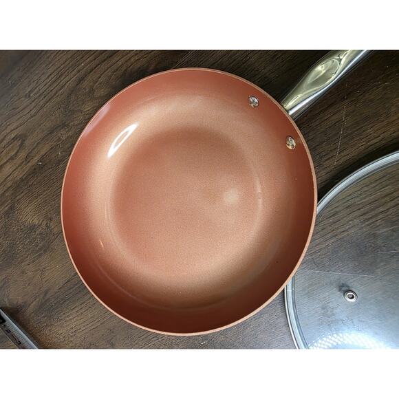 Copper Chef 10" Round Frying Pan w/ Glass Vented Lid Ceramic Non Stick Coating - Picture 10 of 16